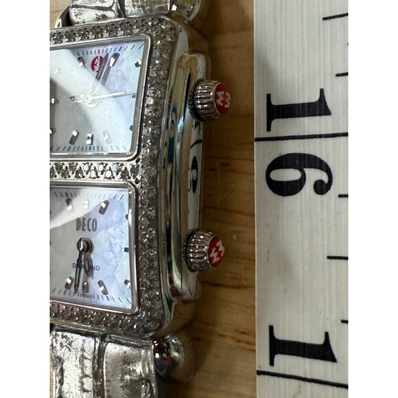 Michele Art Deco Watch  .68 Ct Diamond Vintage Inspired Luxury, Old Money, Dual - Picture 12 of 16